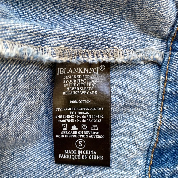 BLANK NYC Two-Tone Cropped Denim Trucker Jacket, Size S - Picture 11 of 11